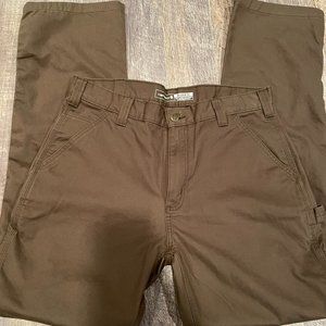 Carhartt Men's Relaxed Fit Pants 34 x 34 Work Carpenter Dark Brown Exc Cond